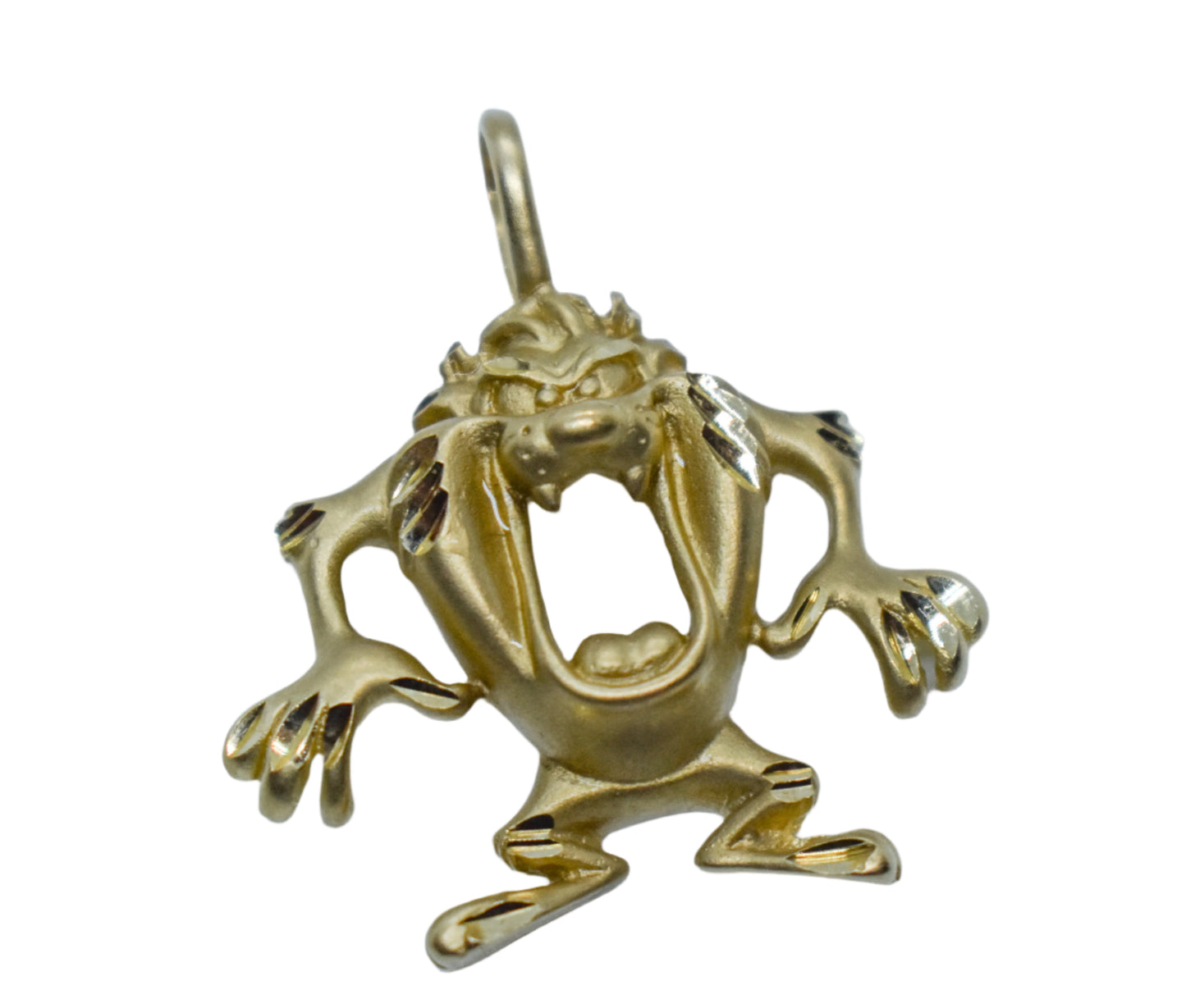 Vintage 10k Yellow Gold Michael Anthony Warner Bros Looney Tunes Tasmanian Devil Pendant