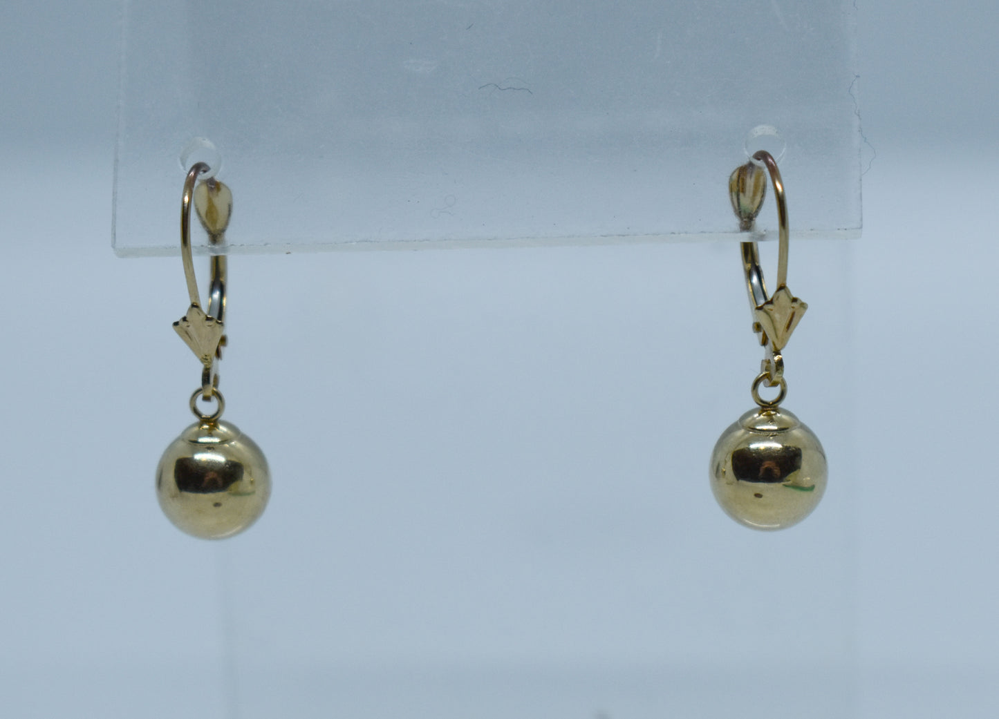 Vintage 14k Yellow Gold Hollow Ball Dangle Earrings