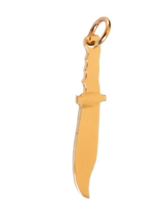 New Handmade 14k Solid Yellow Gold Knife Pendant