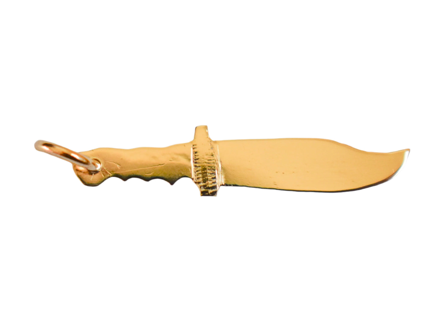 New Handmade 14k Solid Yellow Gold Knife Pendant