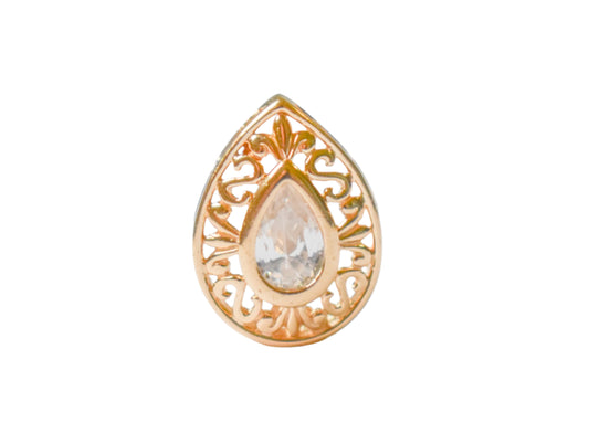 Vintage 14k Yellow Gold Michael Anthony Pear Shape Cubic Zirconia Pendant