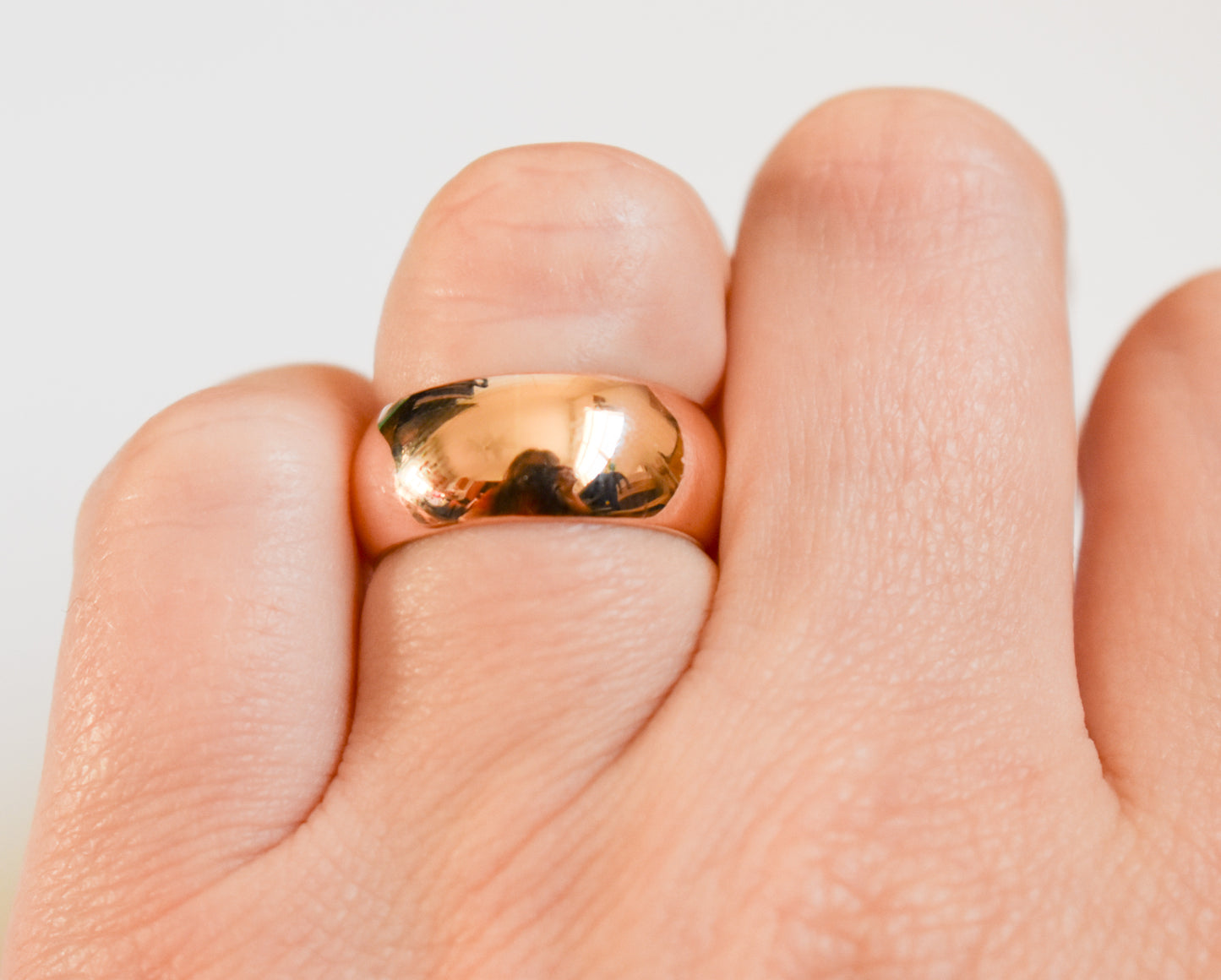 Vintage 14k Yellow Gold Cigar Band Ring Size 6
