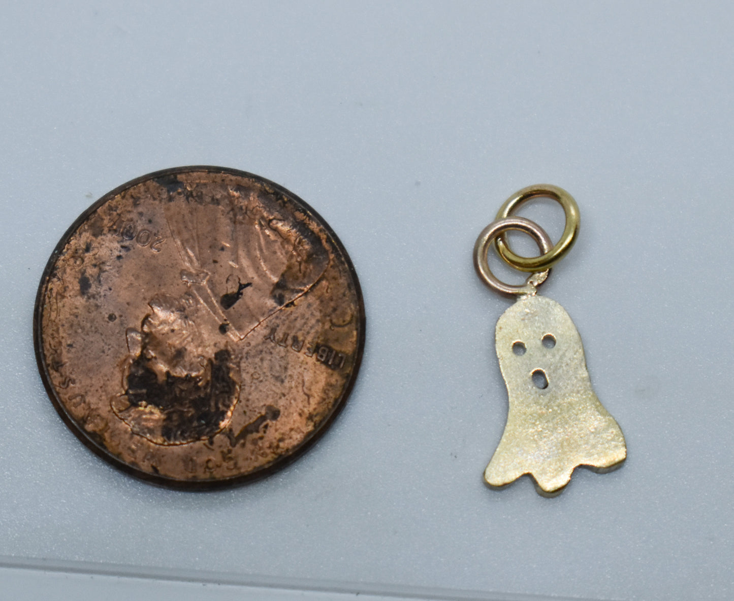 Handmade 14k Yellow Gold Ghost Charm Pendant (smaller) 3