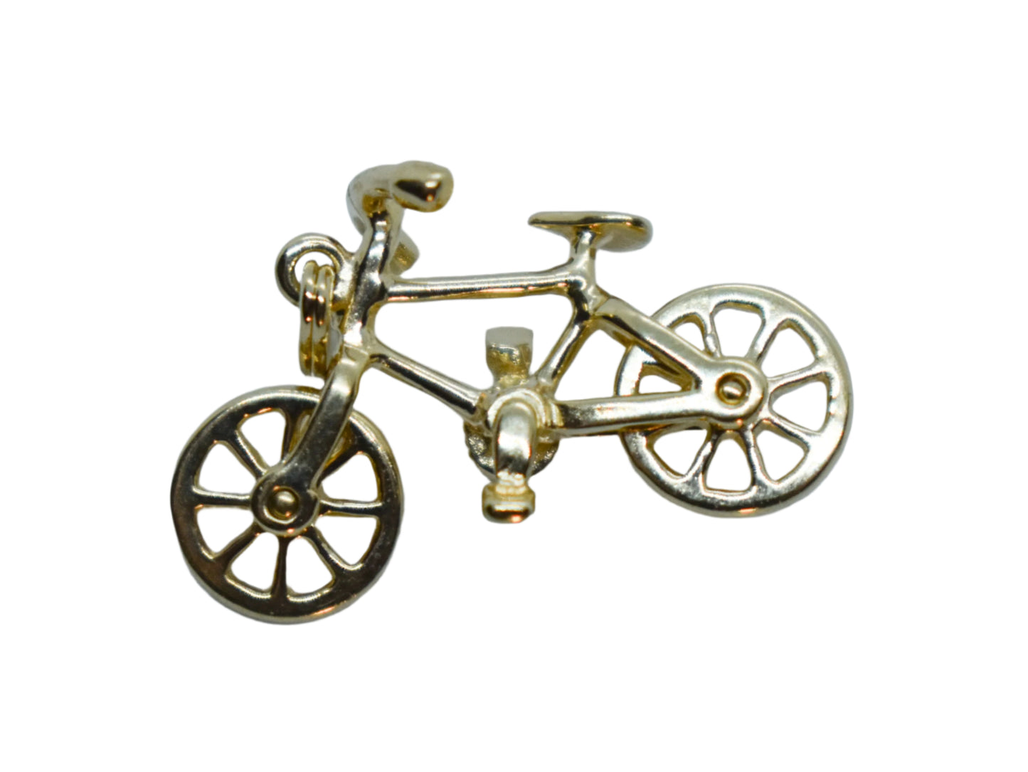 Vintage 14k Yellow Gold Michael Anthony Bicycle Pendant Moveable Wheels