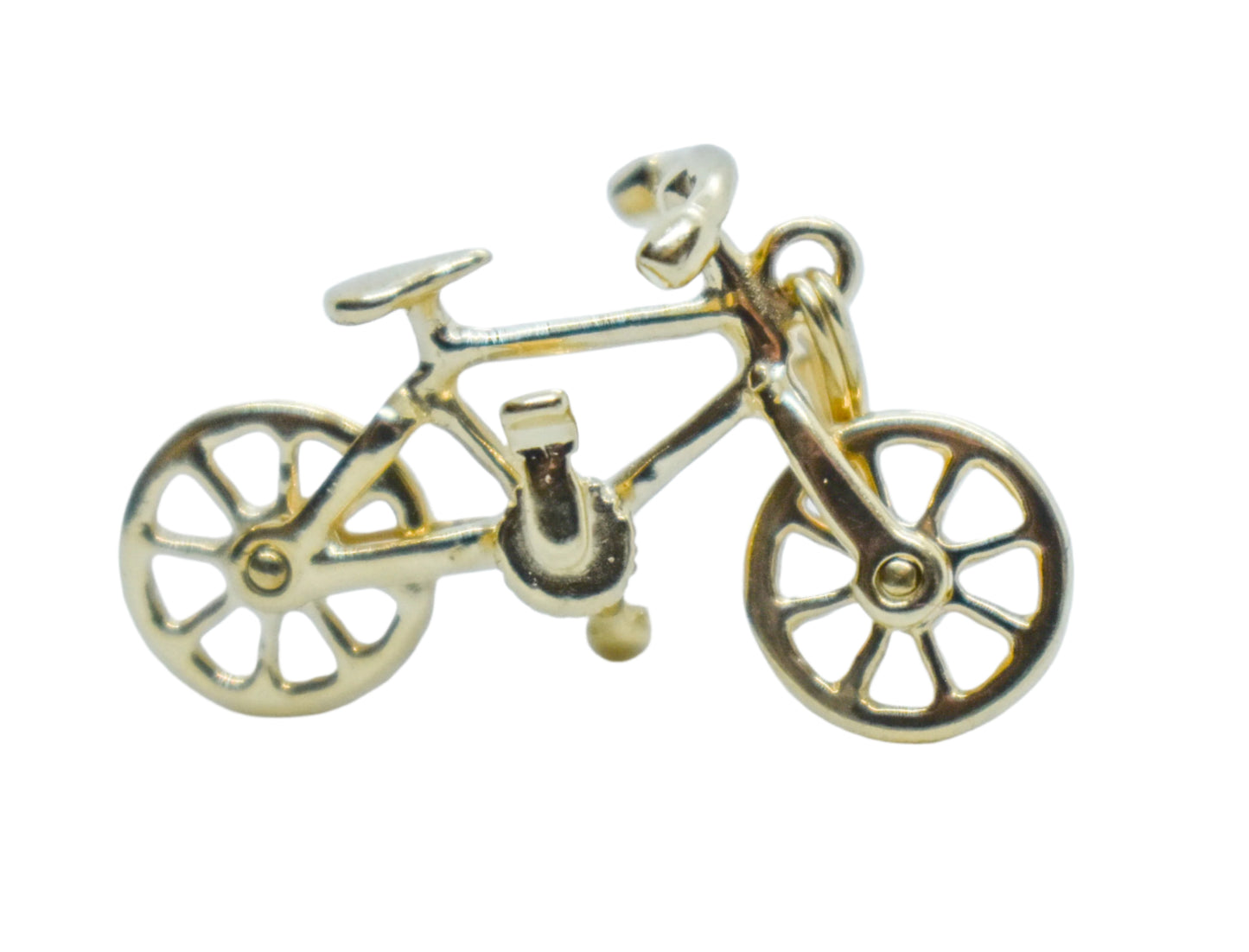 Vintage 14k Yellow Gold Michael Anthony Bicycle Pendant Moveable Wheels