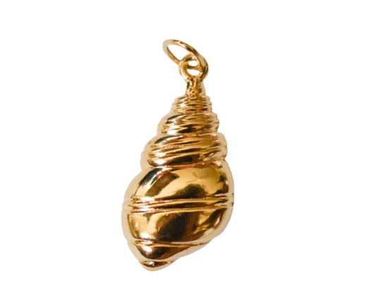 Vintage 14k Yellow Gold Michael Anthony Sea Shell Pendant