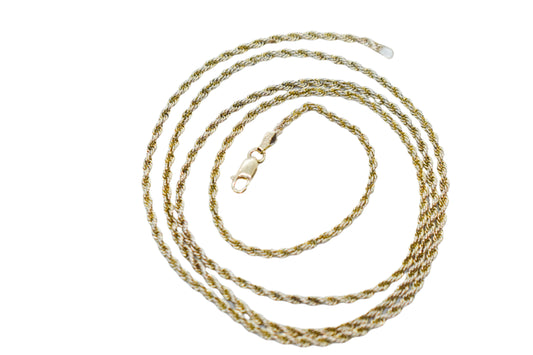 Vintage 10k Yellow Gold Rope Chain 25"