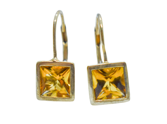 Vintage 14k Yellow Gold Citrine Earrings