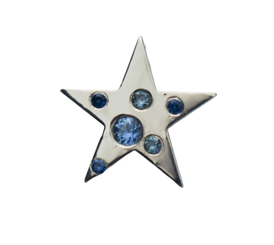 Handmade 14k Yellow Gold Sapphire Star Pendant