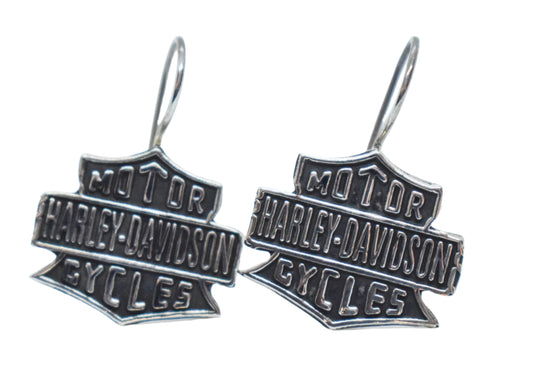 Vintage Sterling Silver Motor Harley-Davidson Cycles Earrings