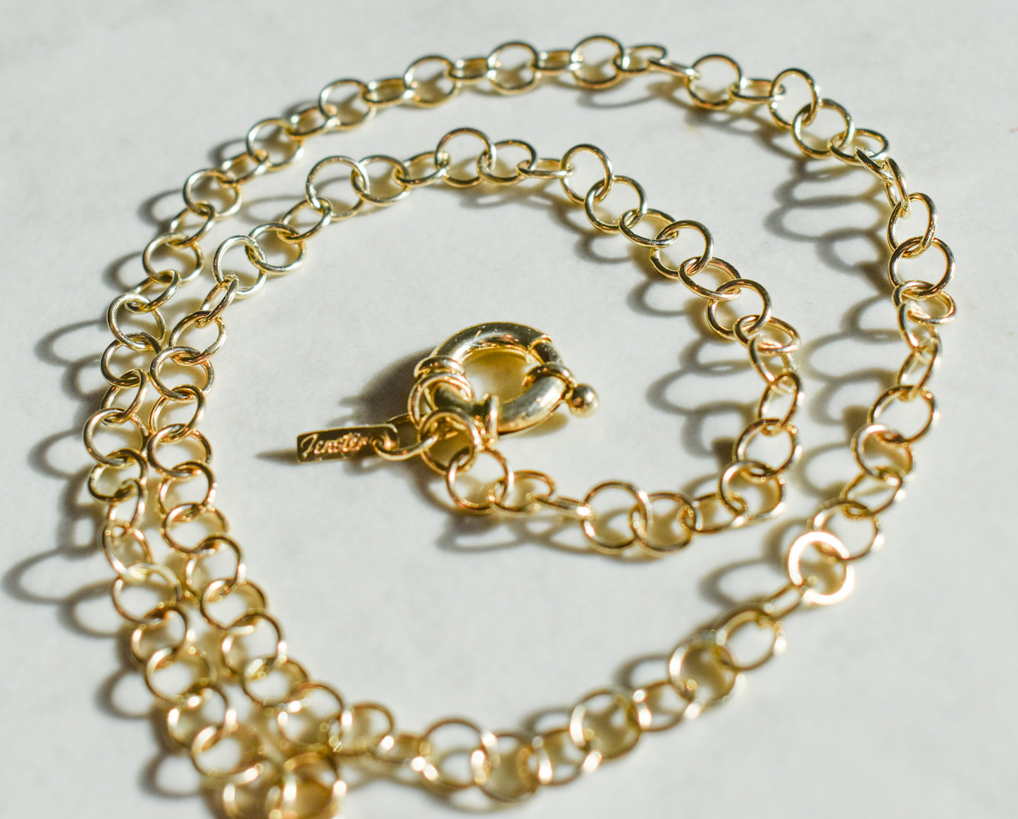 NEW Handmade 14k Yellow Gold Rolo Link Chain Necklace 16 1/2"
