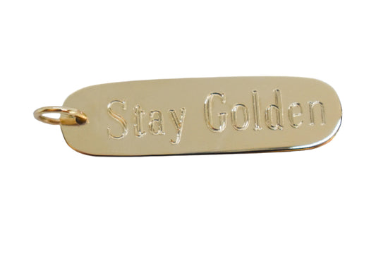 NEW Stay Golden Pendant – 14k Solid Gold, Handmade