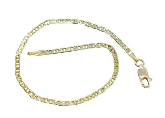Vintage 14k Yellow Gold Mariner Link Chain Bracelet 7 1/4"