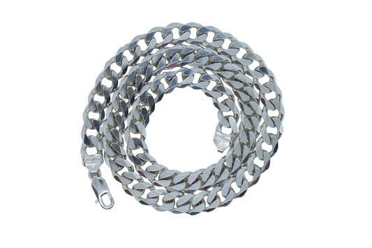 Vintage Sterling Silver Cuban Curb Link Chain Necklace 22"
