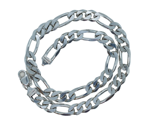 Vintage Sterling Silver Figaro Chain Necklace 22"