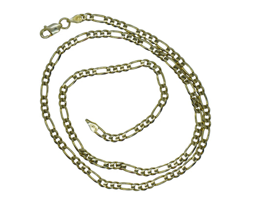 Vintage 14k Yellow Gold Figaro Chain Necklace 18"