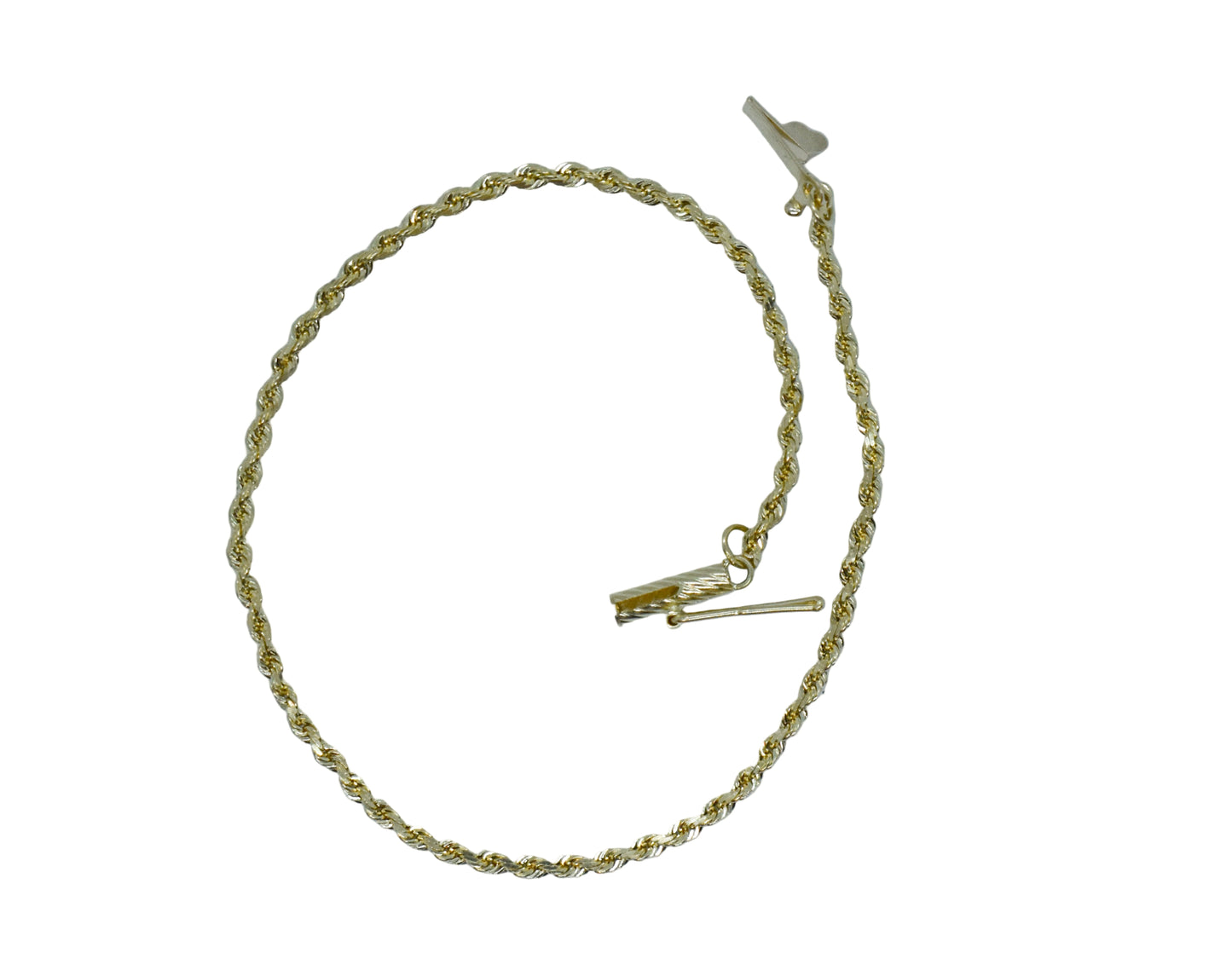 Vintage 14k Yellow Gold Rope Chain Bracelet 7"