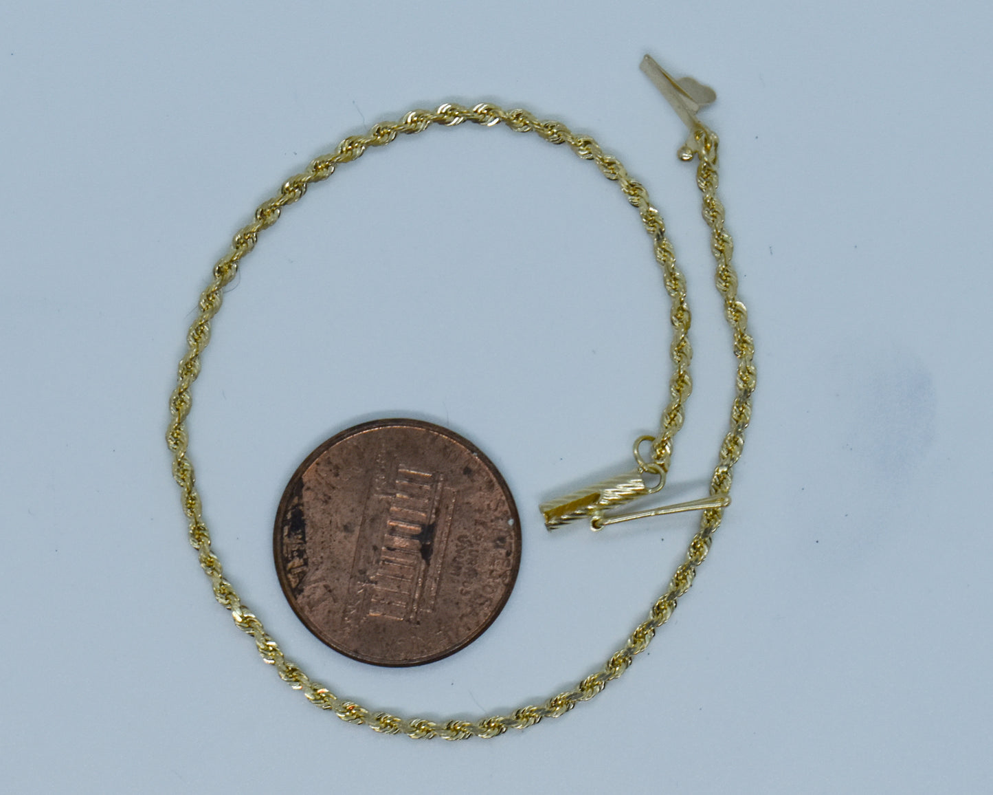 Vintage 14k Yellow Gold Rope Chain Bracelet 7"