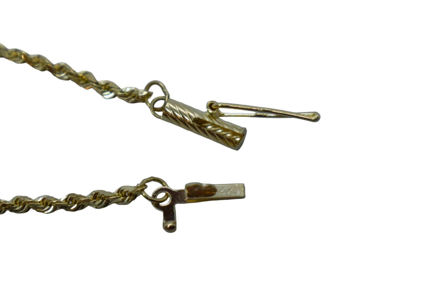 Vintage 14k Yellow Gold Rope Chain Bracelet 7"