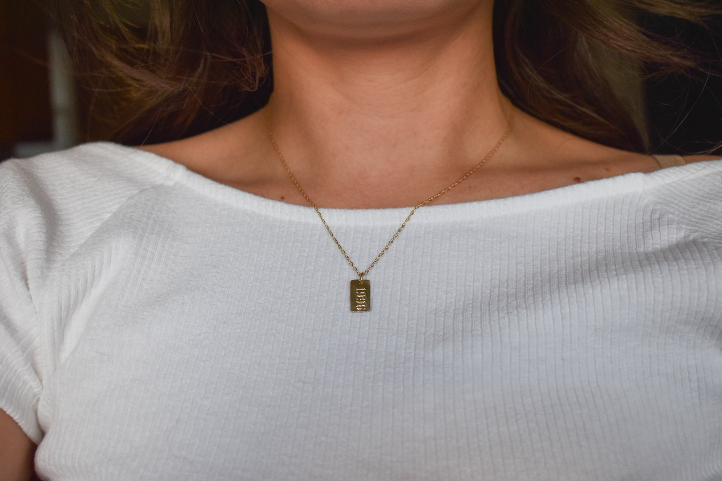 New Handmade 14k Yellow Gold 1996 Pendant on a Dainty Chain 16"