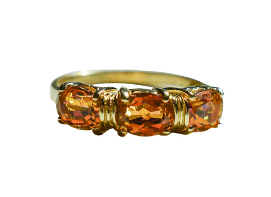 Vintage 14k Yellow Gold Mystic Fire Topaz Ring Size 8