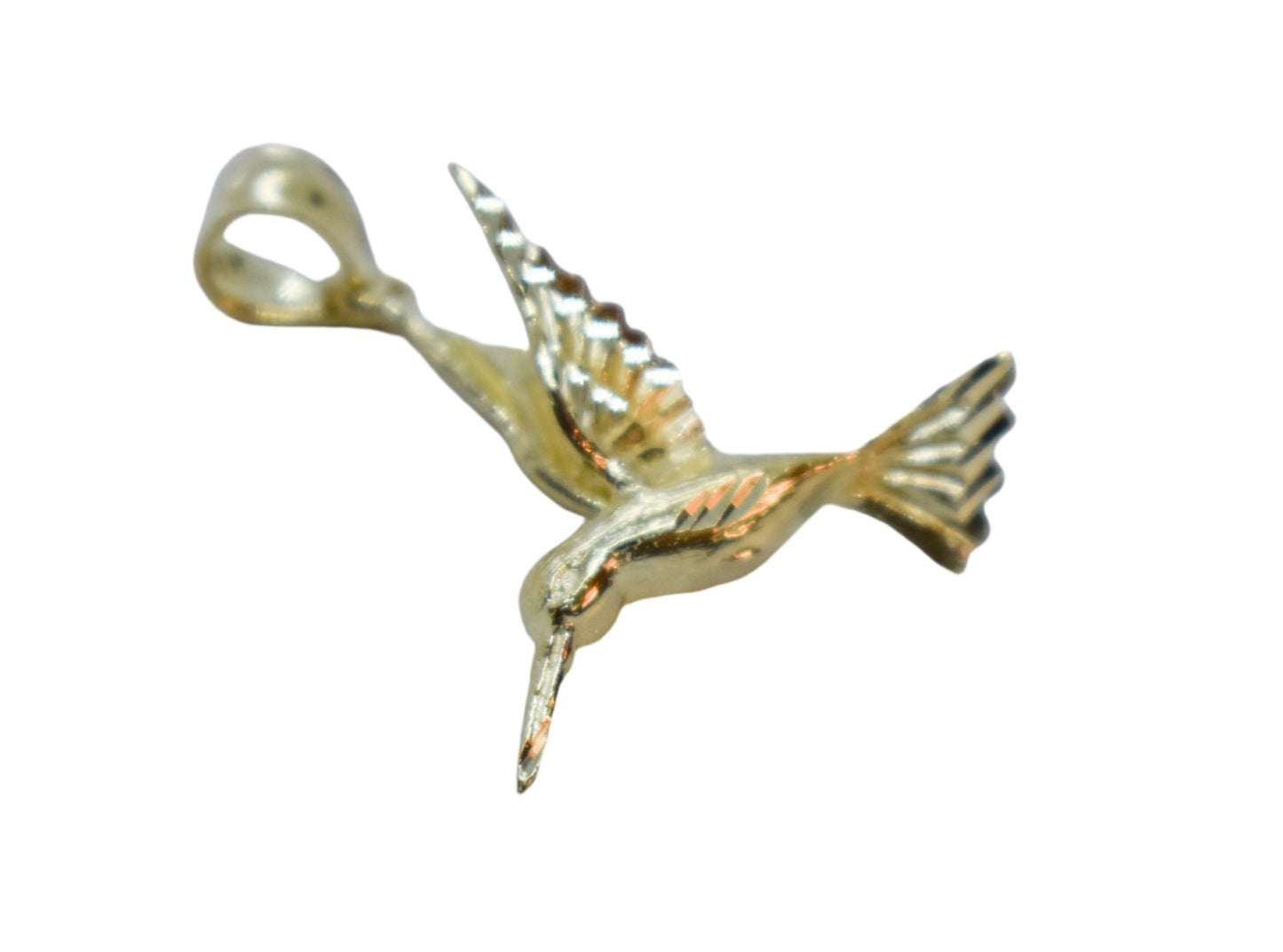 Vintage 14k Yellow Gold Dazzlers Humming Bird Pendant