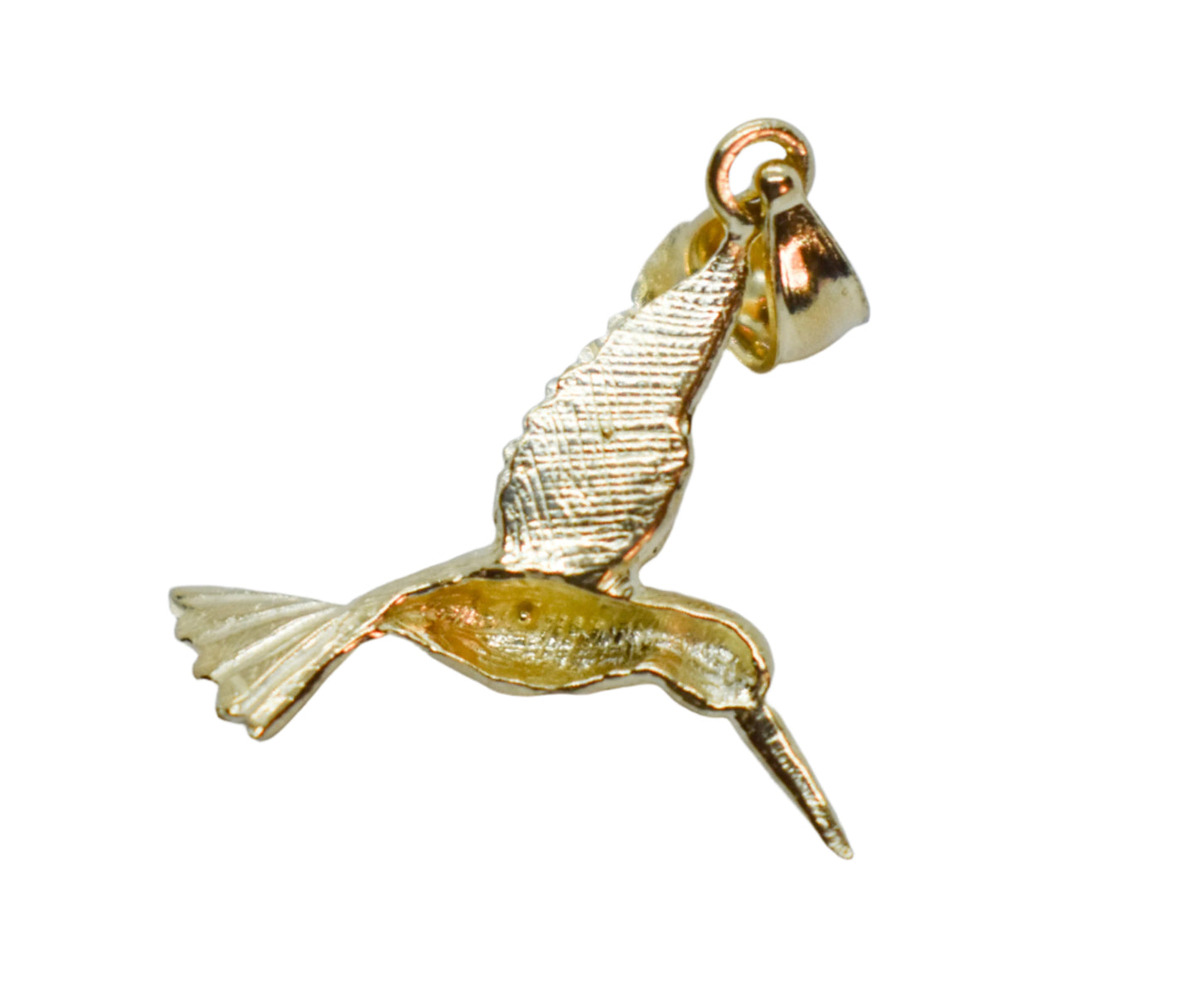 Vintage 14k Yellow Gold Dazzlers Humming Bird Pendant