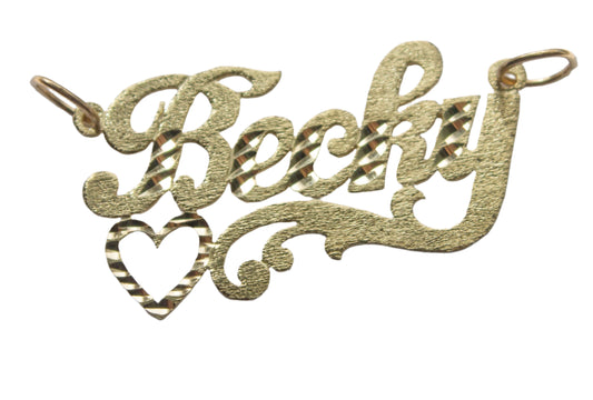 Vintage 14k Yellow Gold Dazzlers BECKY name plate
