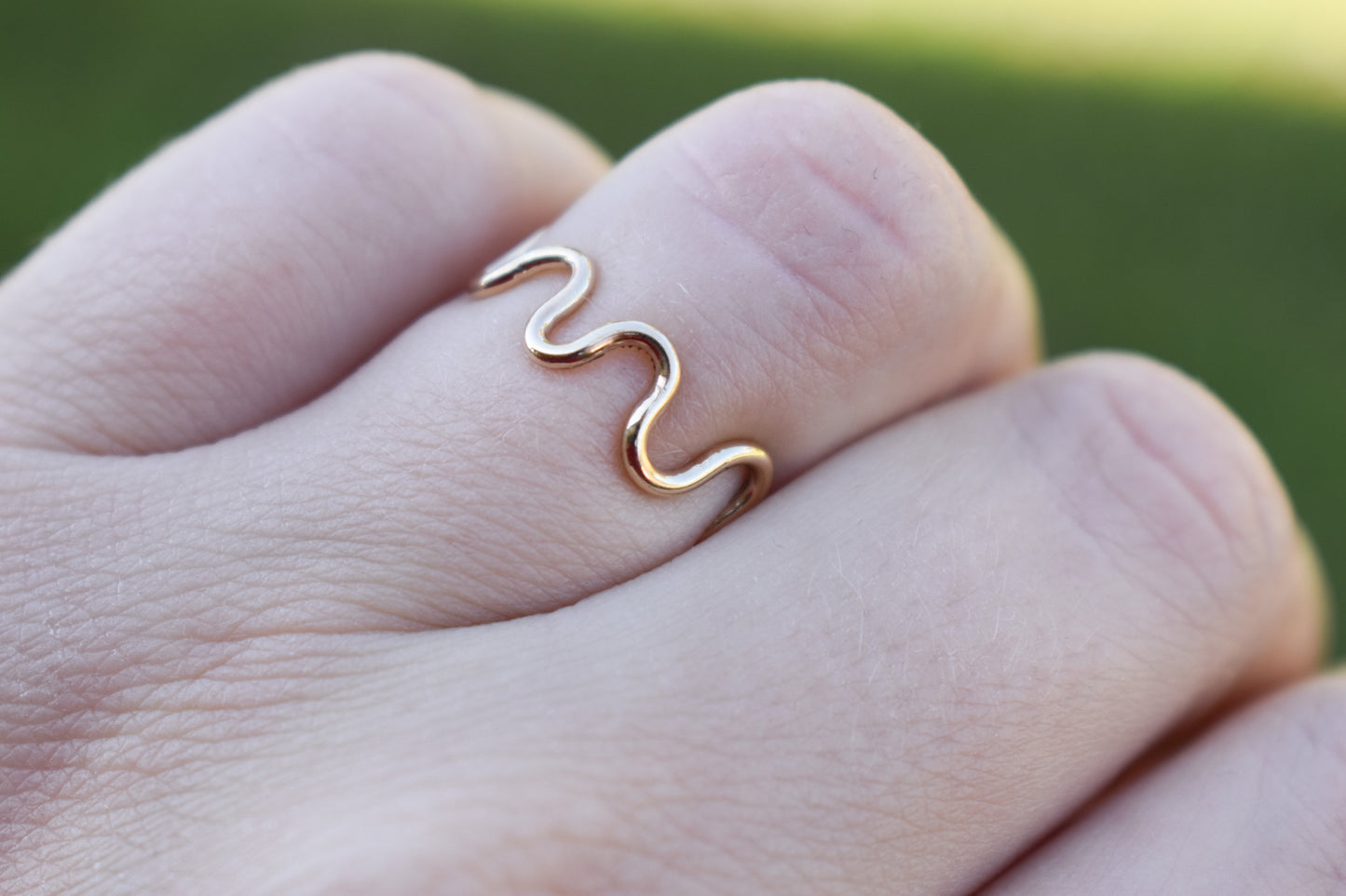 Handmade 14k Yellow Gold Wavy Ring Size 5
