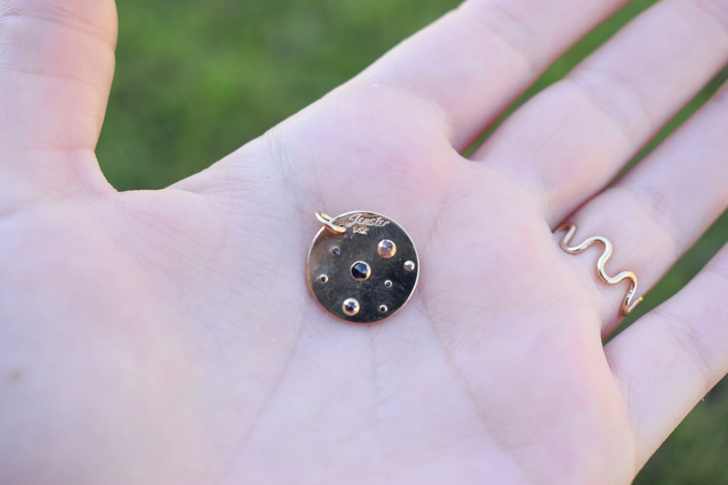 Handmade 14k Gold Sapphire Constellation Pendant