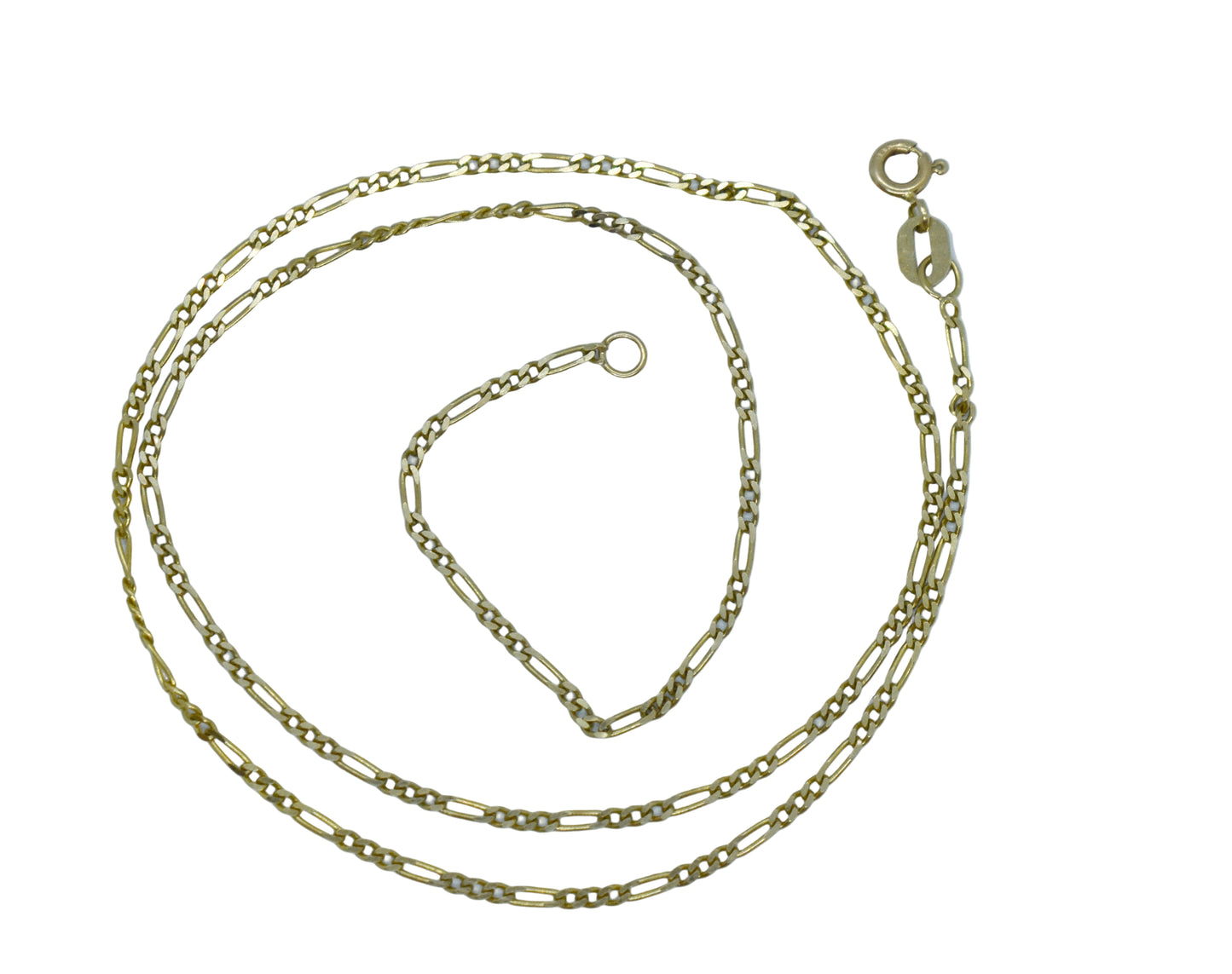 Vintage 14k Yellow Gold Figaro Chain Necklace 18 1/4"