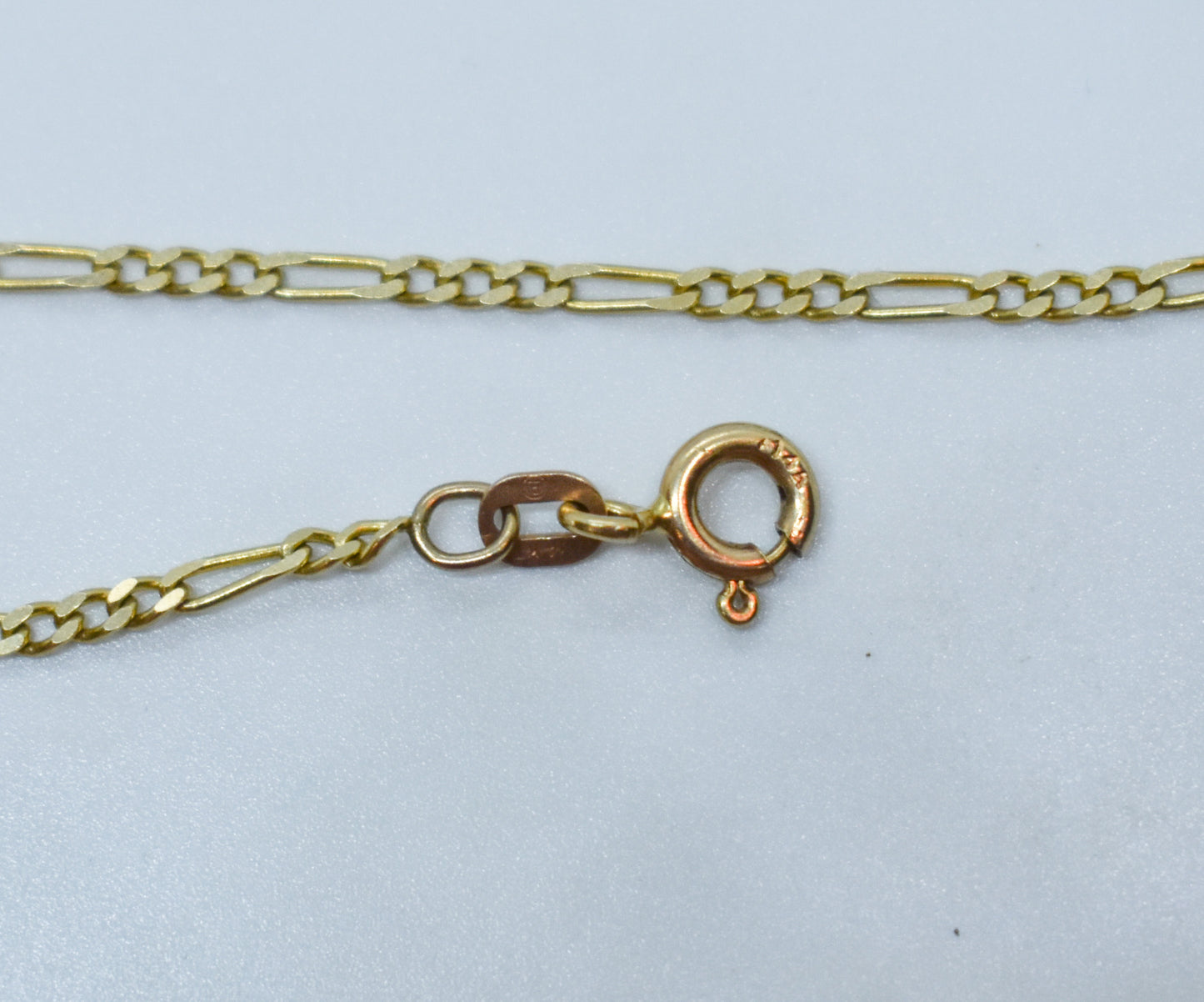 Vintage 14k Yellow Gold Figaro Chain Necklace 20"