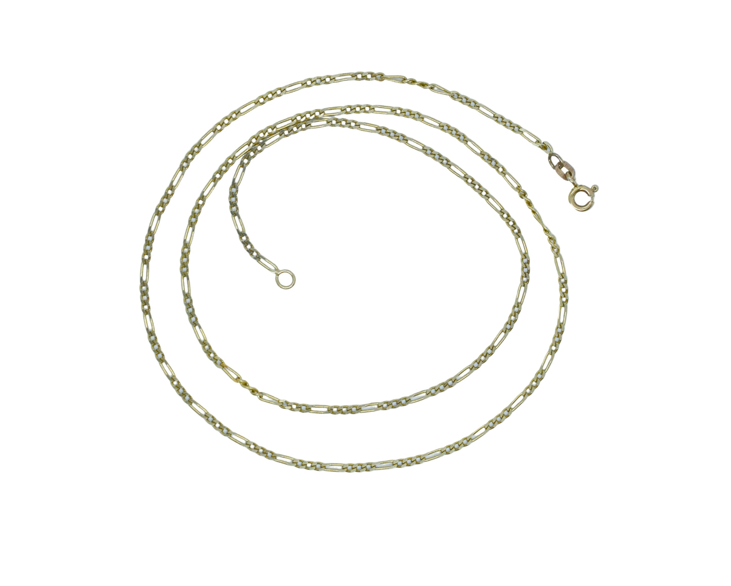 Vintage 14k Yellow Gold Figaro Chain Necklace 20"