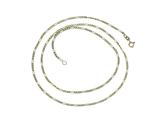 Vintage 14k Yellow Gold Figaro Chain Necklace 20"