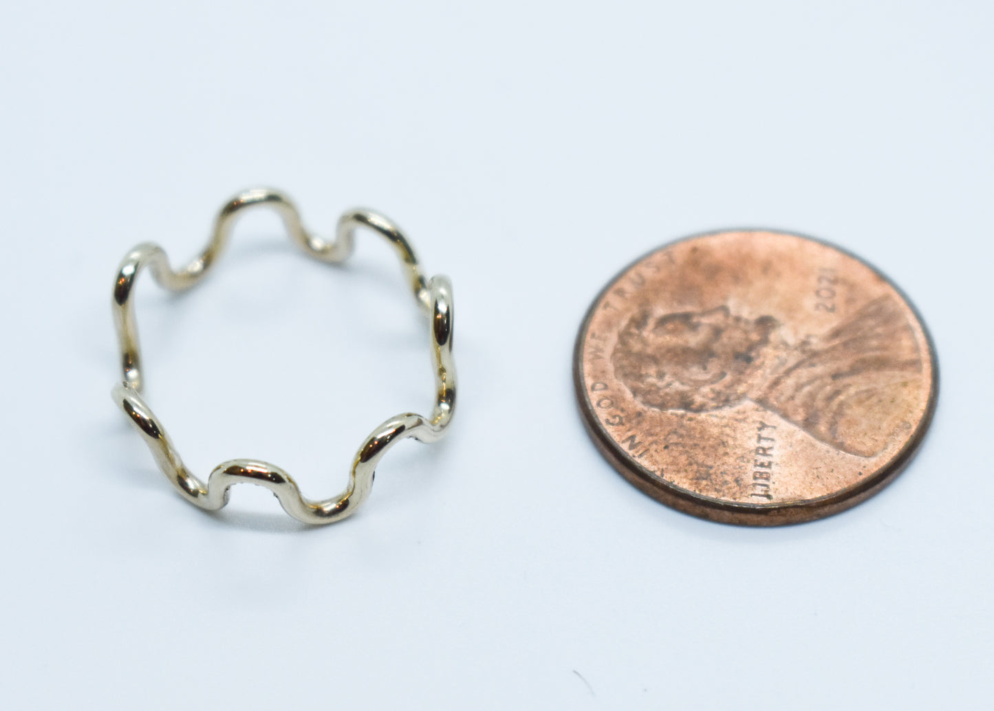 Handmade 14k Yellow Gold Wavy Ring Size 5