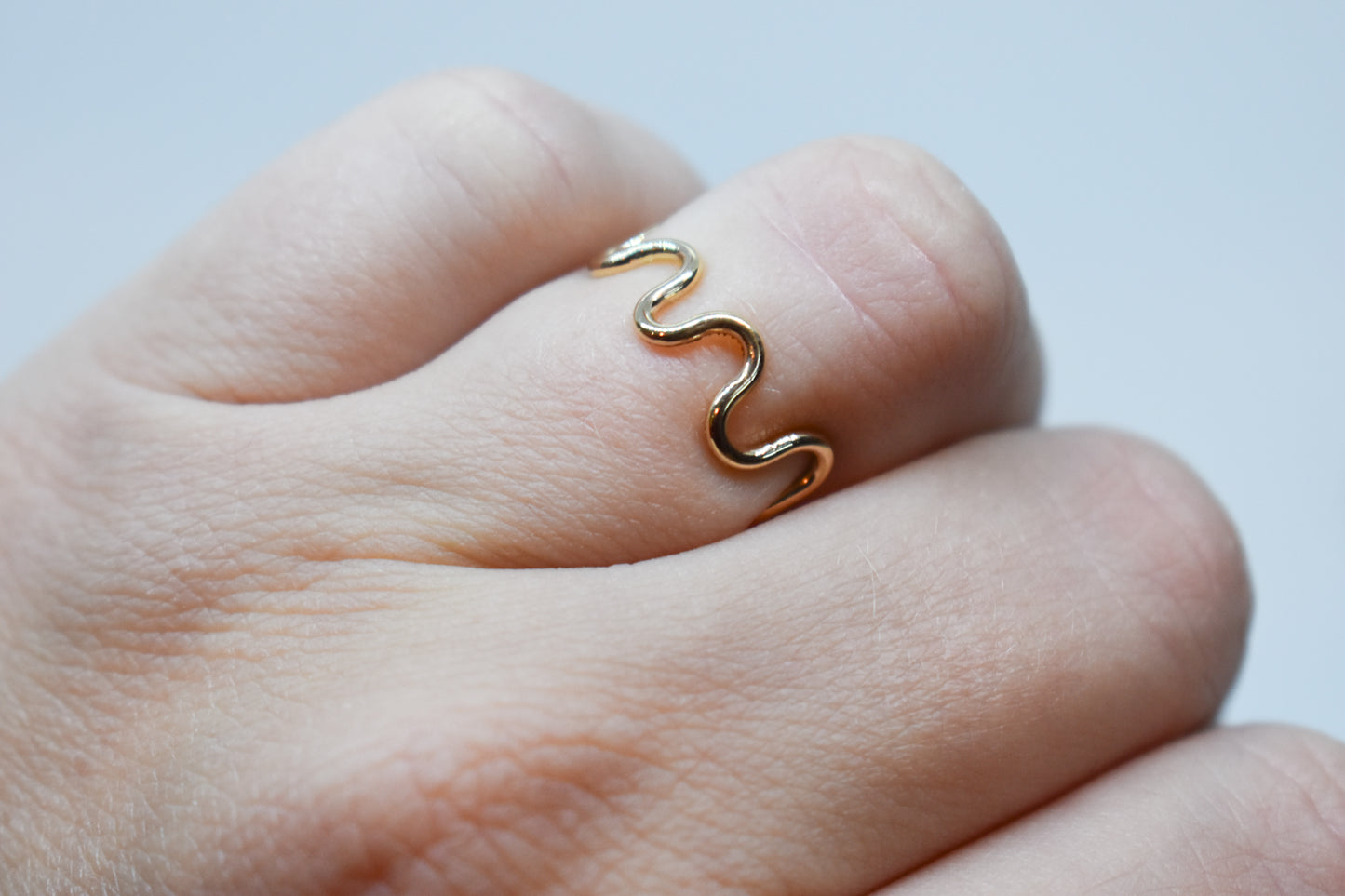 Handmade 14k Yellow Gold Wavy Ring Size 5