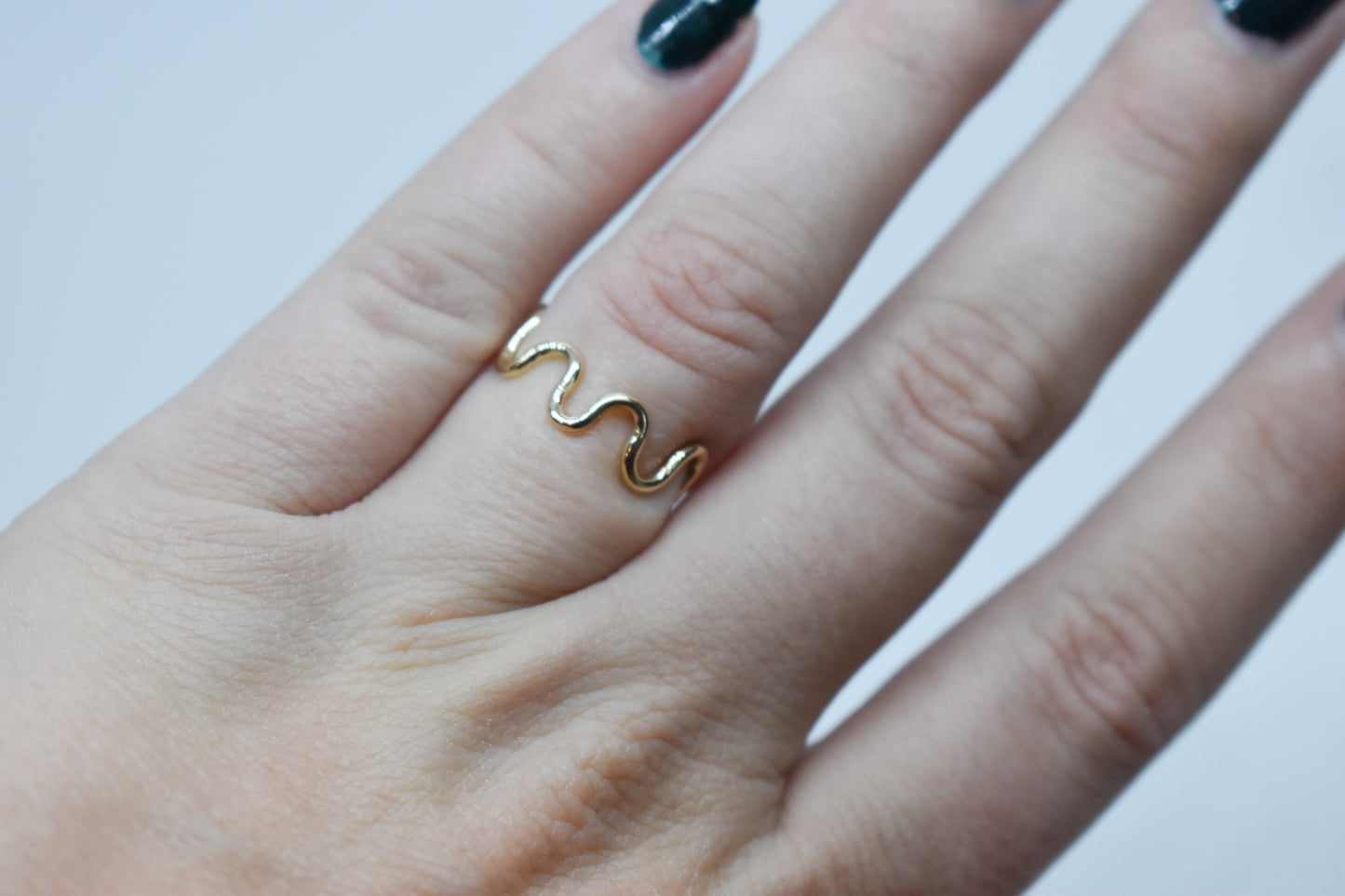 Handmade 14k Yellow Gold Wavy Ring Size 5