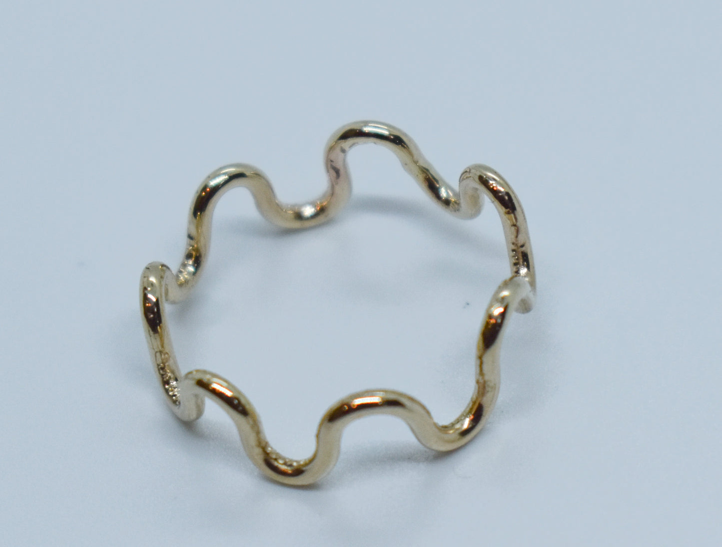 Handmade 14k Yellow Gold Wavy Ring Size 5