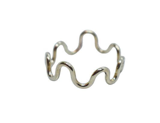Handmade 14k Yellow Gold Wavy Ring Size 5