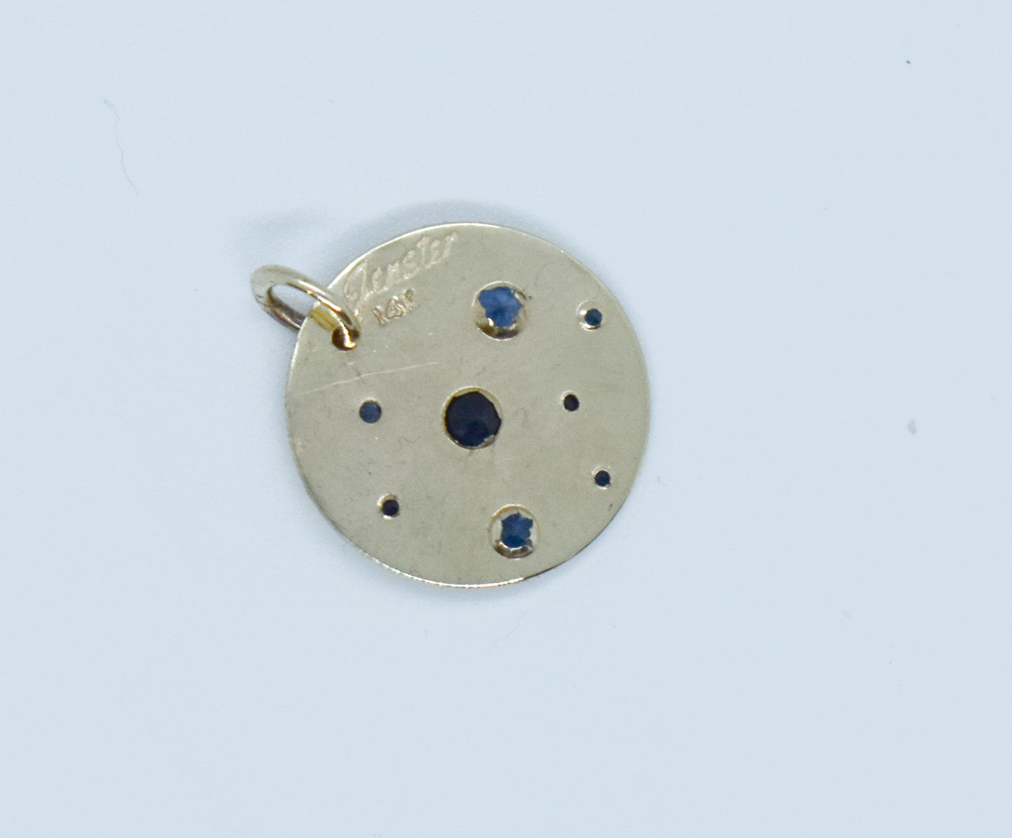 Handmade 14k Gold Sapphire Constellation Pendant